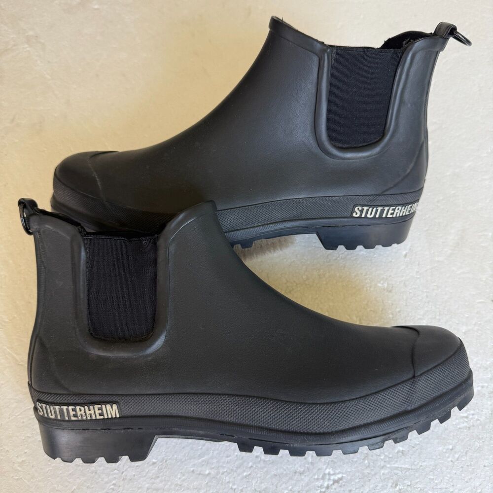 Stutterheim x Novesta Chelsea Rainwalker waterproof Rain Boots Black Size 10